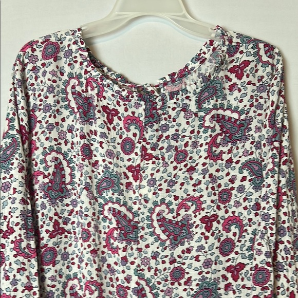 LANE BRYANT Women’s Tunic Top Sz 26Mixed Print Peasant 3/4 Sleeve NWT - Picture 7 of 10